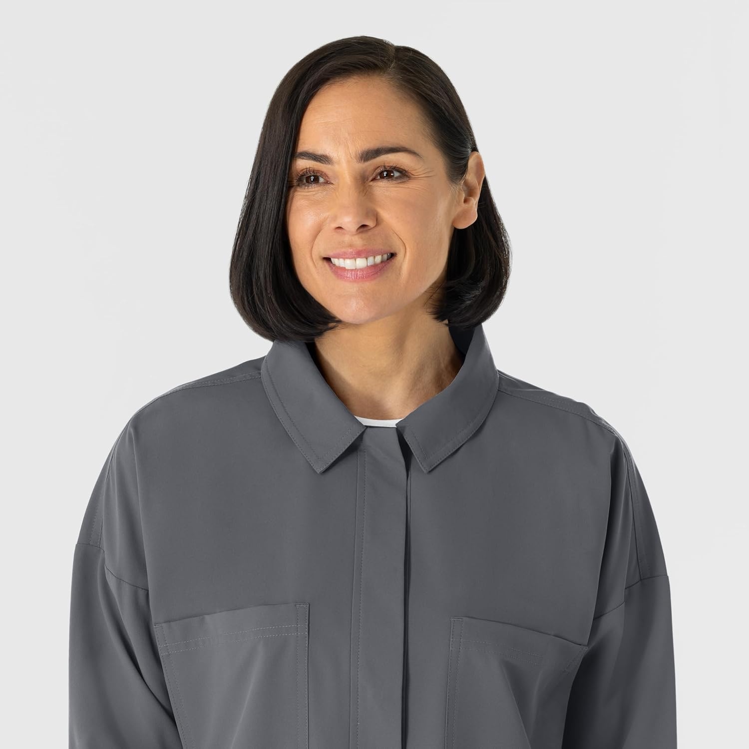 WINK Women’s Women’s Scrub Shirt Jacket(Pewter)