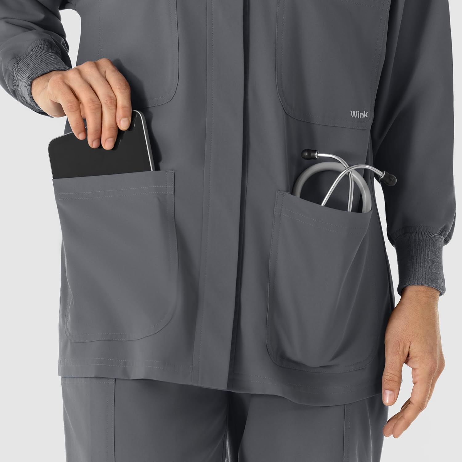 WINK Women’s Women’s Scrub Shirt Jacket(Pewter)