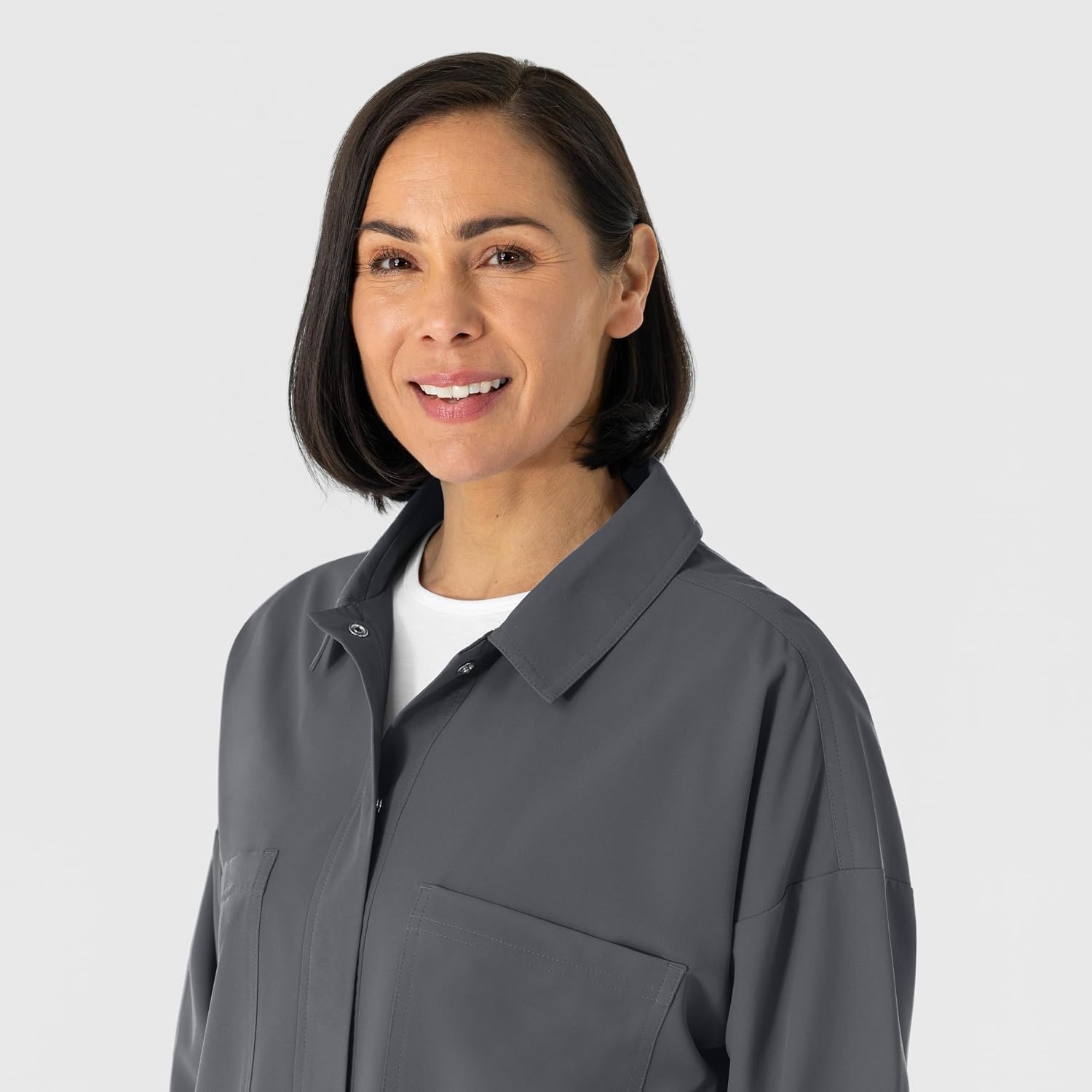 WINK Women’s Women’s Scrub Shirt Jacket(Pewter)