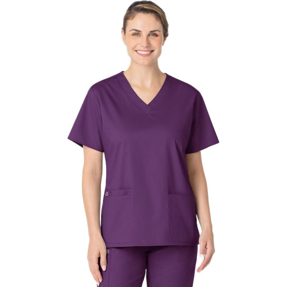 Wink WonderWORK Scrubs for Women, V-Neck Scrub Top