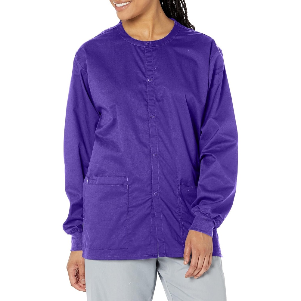WonderWink Unisex Adult Unisex Snap Front Jacket(Grape)