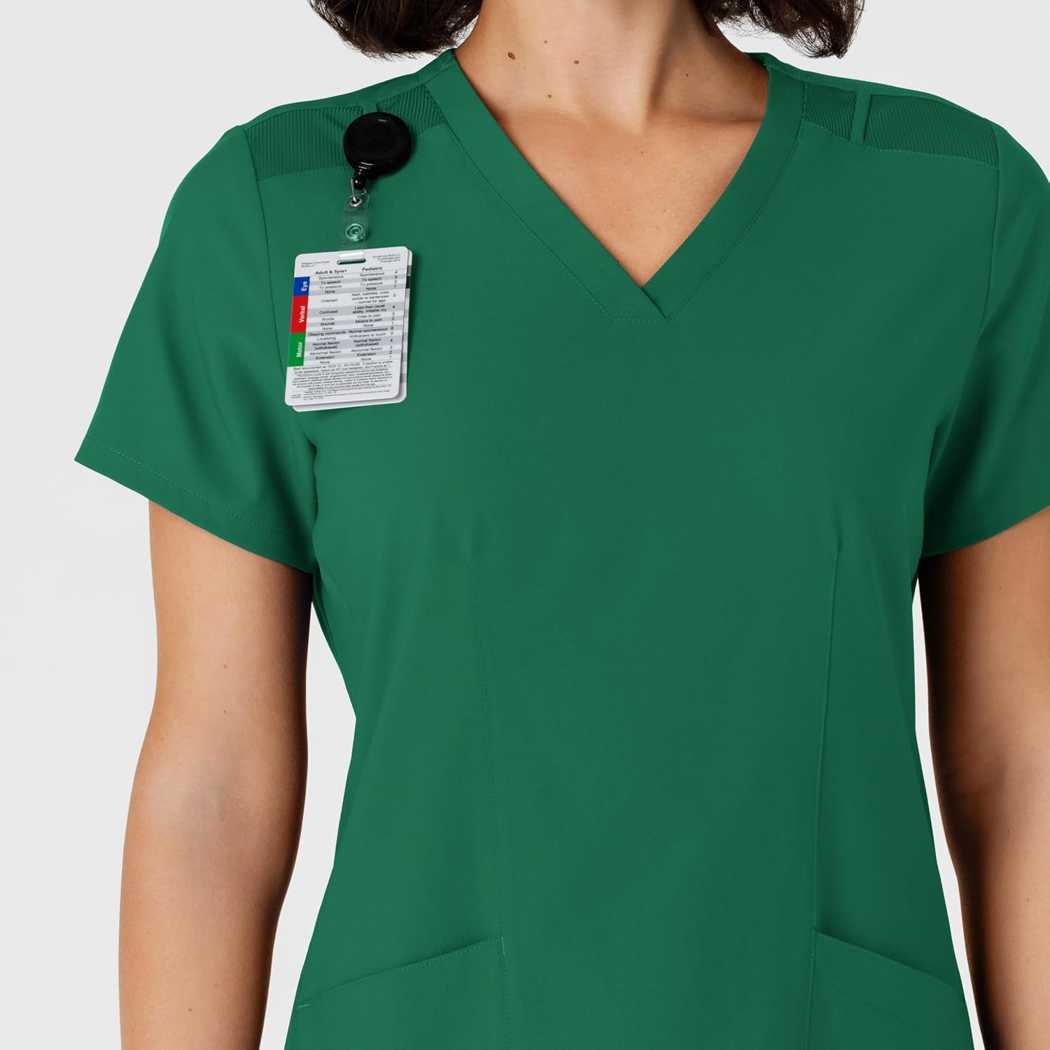 WINK Women’s Women’s Flex-n-reach Side Panel V-neck Scrub Top(Hunter)