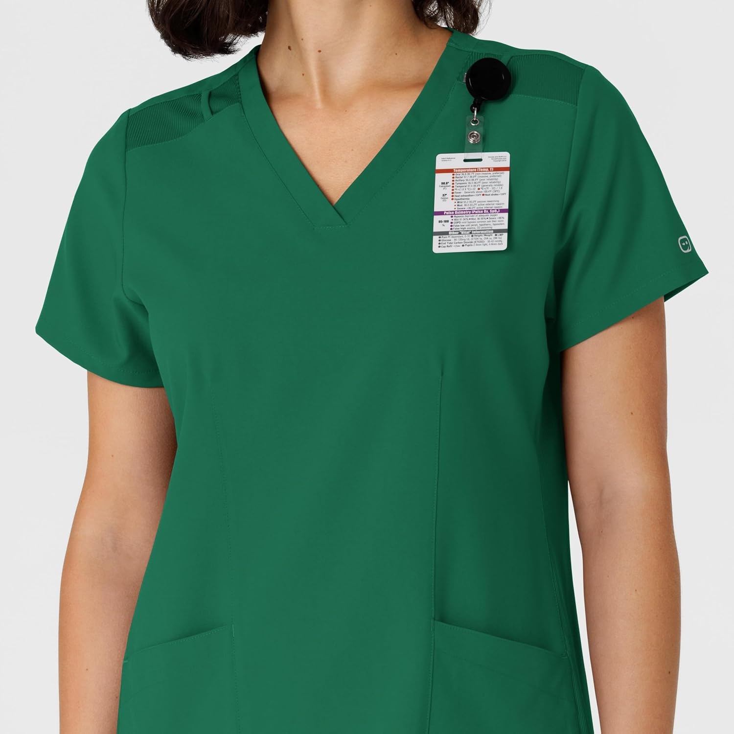 WINK Women’s Women’s Flex-n-reach Side Panel V-neck Scrub Top(Hunter)