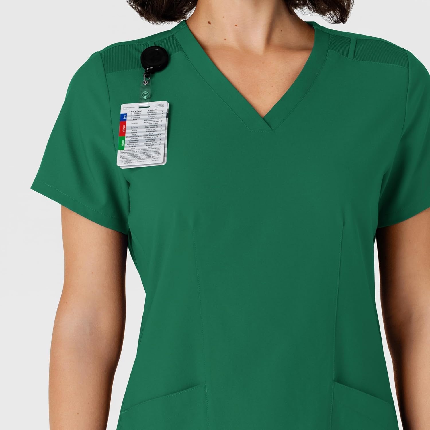 WINK Women’s Women’s Flex-n-reach Side Panel V-neck Scrub Top(Hunter)