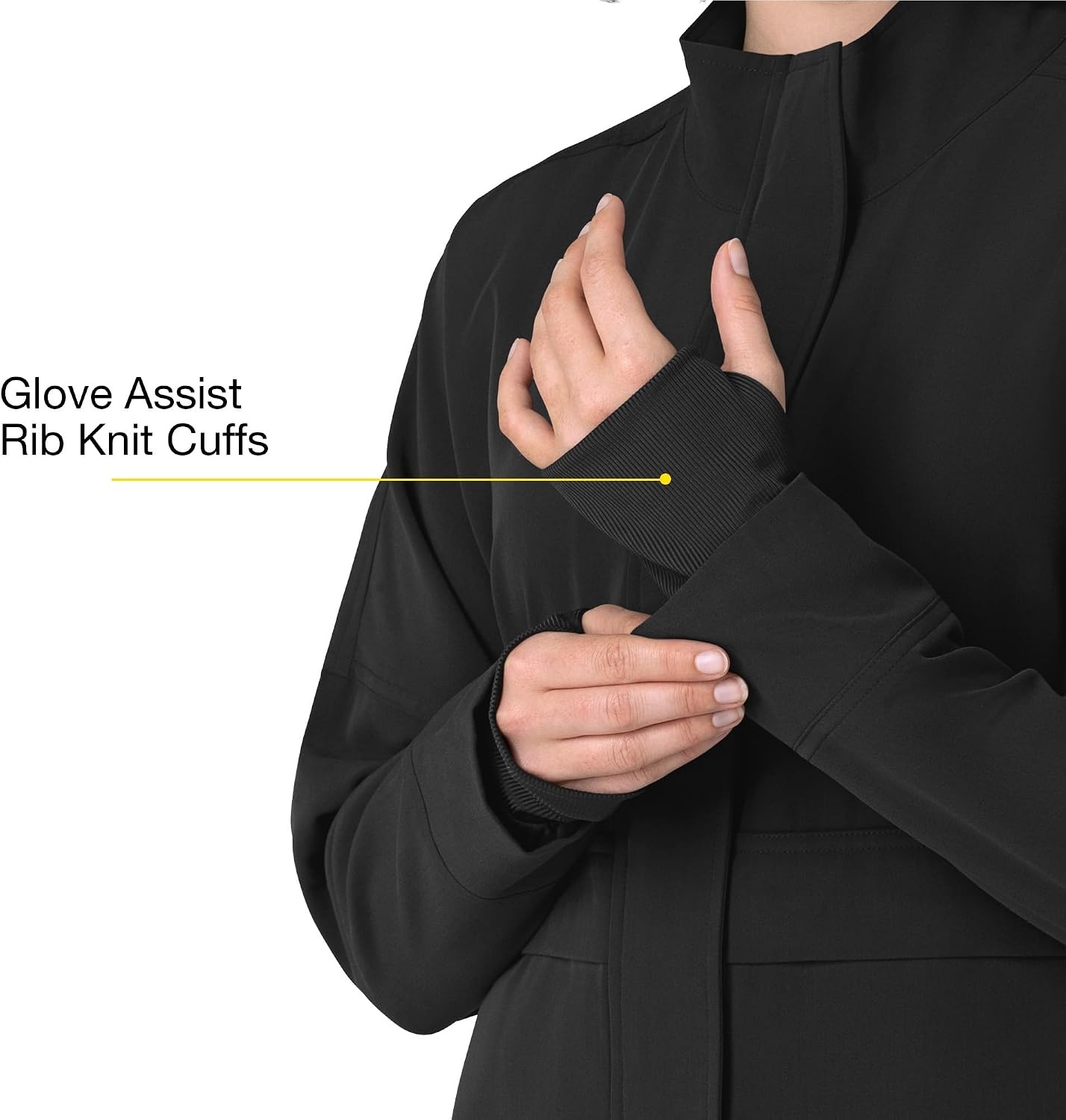 WINK Layers Women’s Germs Happen Packable Scrub Jacket(Black)
