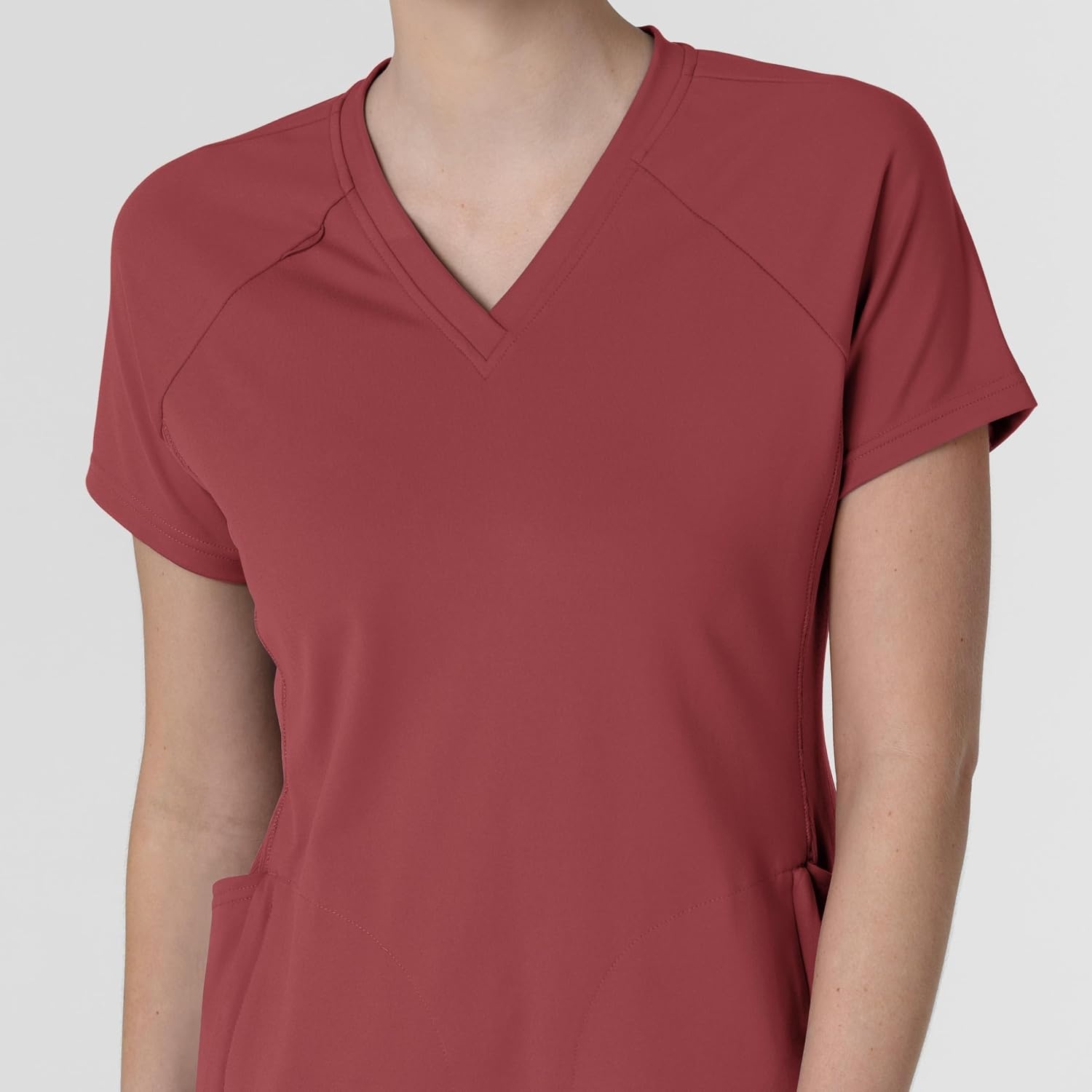 Wink Renew Women’s Flex-n-Reach V-Neck Raglan Scrub Top(Ruby)