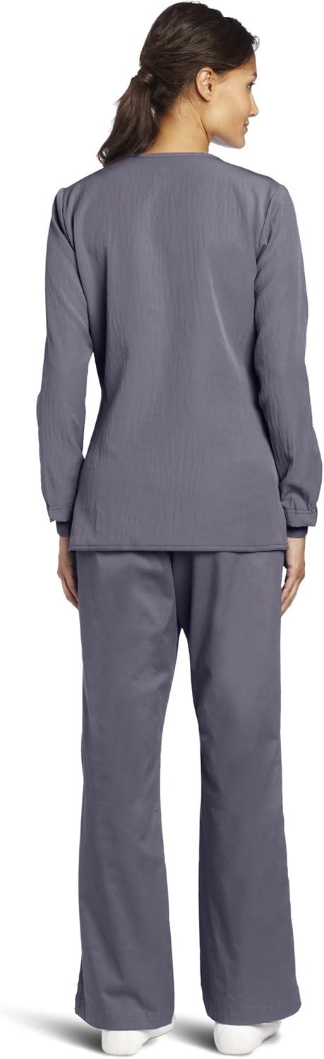 WonderWink Women’s Four-Stretch Sporty Button Front Scrub Jacket(Pewter)