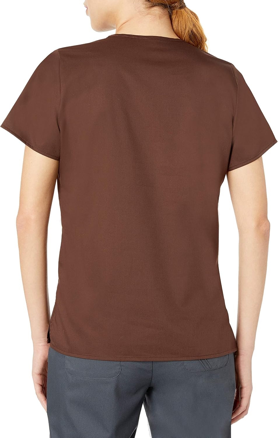 WINK WonderWORK Women’s Mock Wrap Scrub Top(Chocolate)