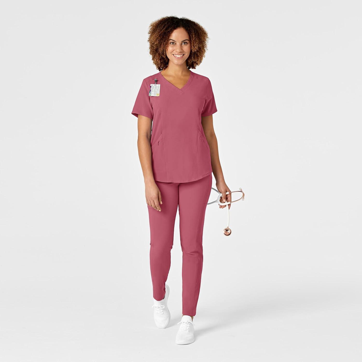 WonderWink Mens Women’s V-Neck Scrub Top(Rosebud)