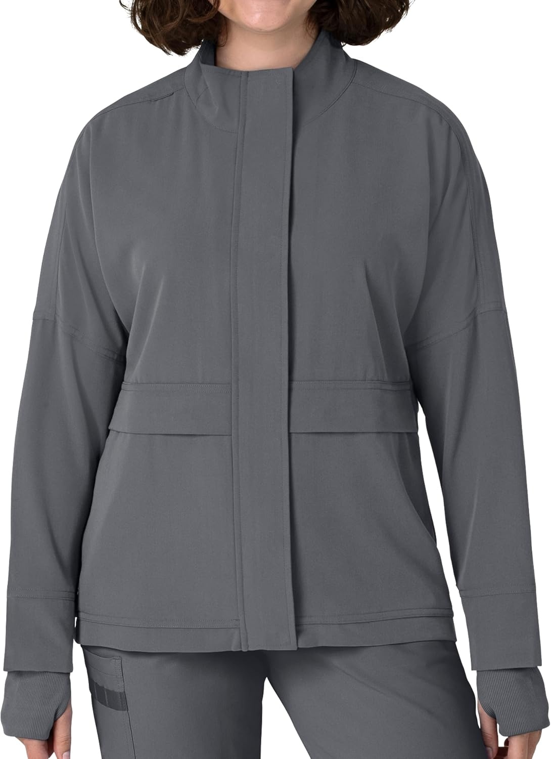 WINK Layers Women’s Germs Happen Packable Scrub Jacket(Pewter)