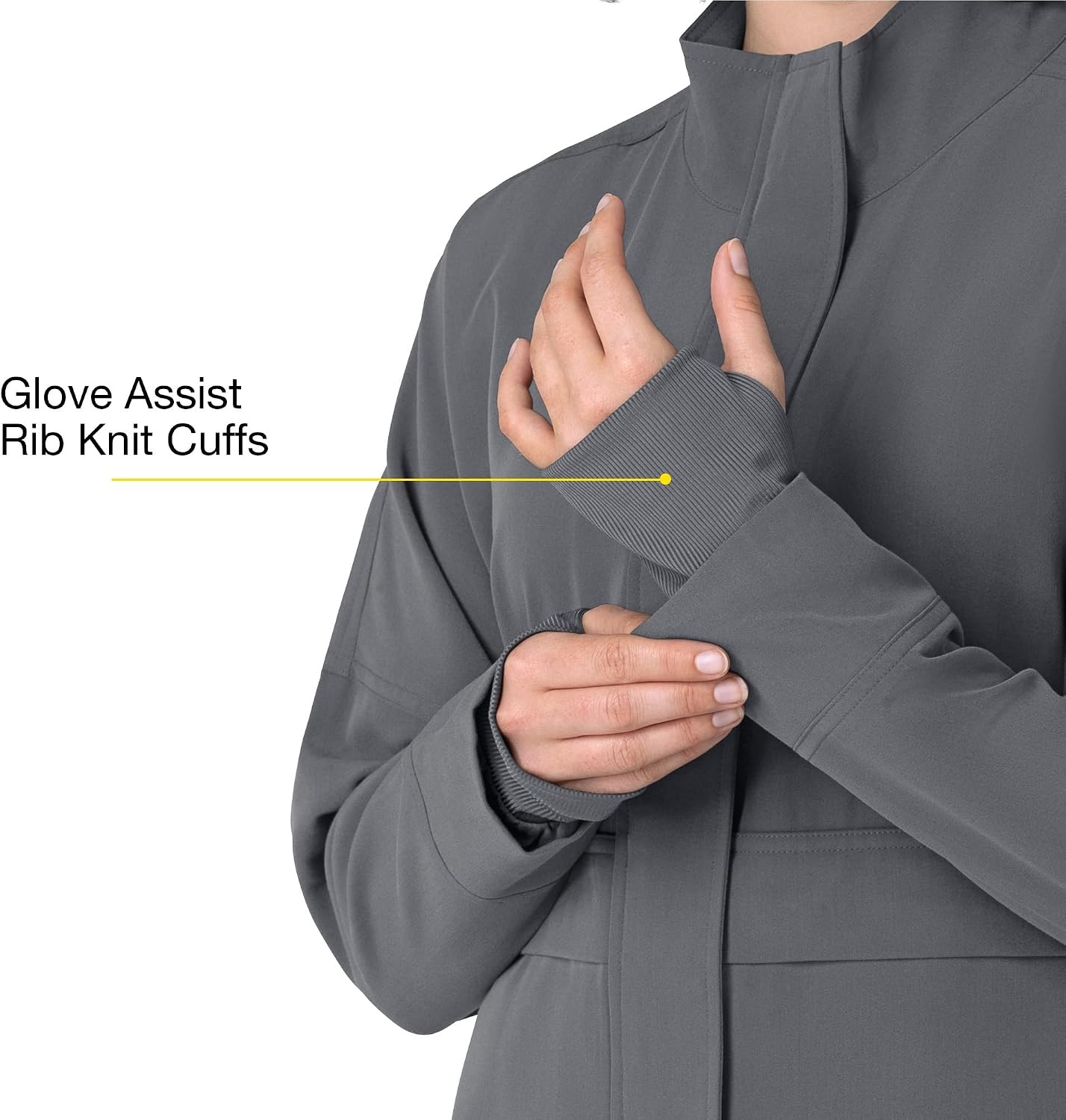 WINK Layers Women’s Germs Happen Packable Scrub Jacket(Pewter)