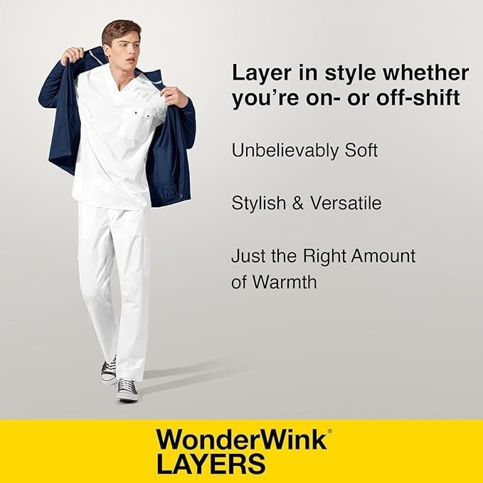 WINK Layers Women’s Germs Happen Packable Scrub Jacket(Pewter)