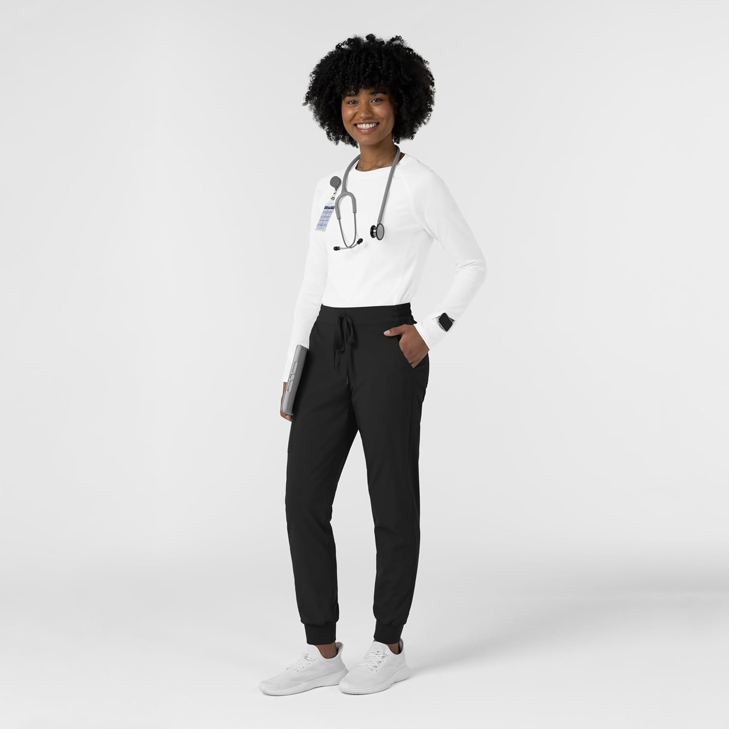 Wink Layers Women’s Engineered Underscrub Tee(White)