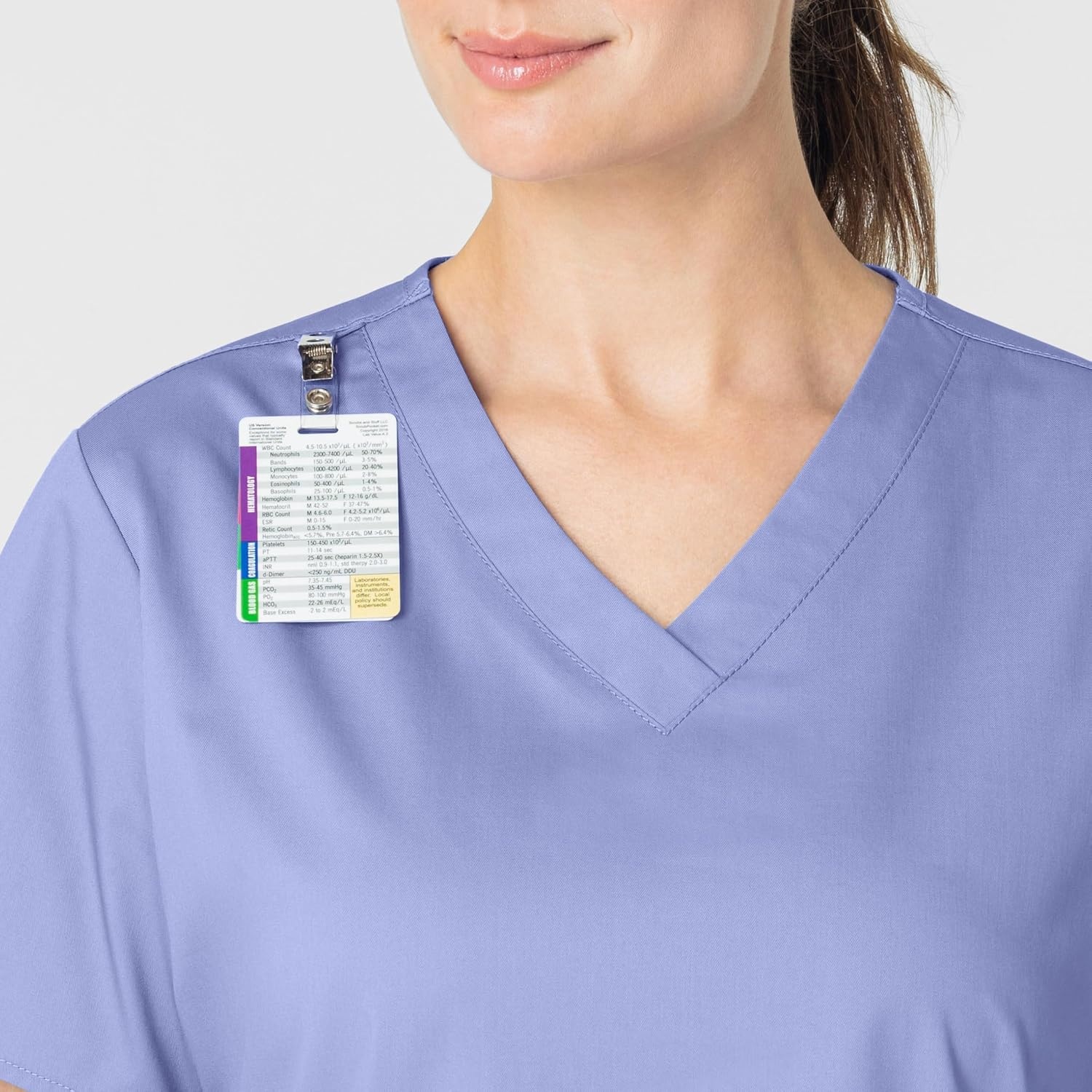 Wink WonderWORK Women’s V-Neck Scrub Top, Ceil Blue, S