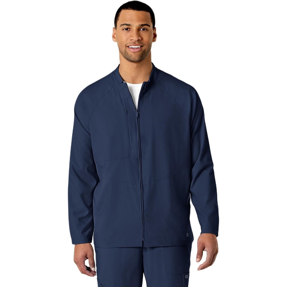 WINK W123 Men’s Zip Front Warm Up Jacket(Navy)