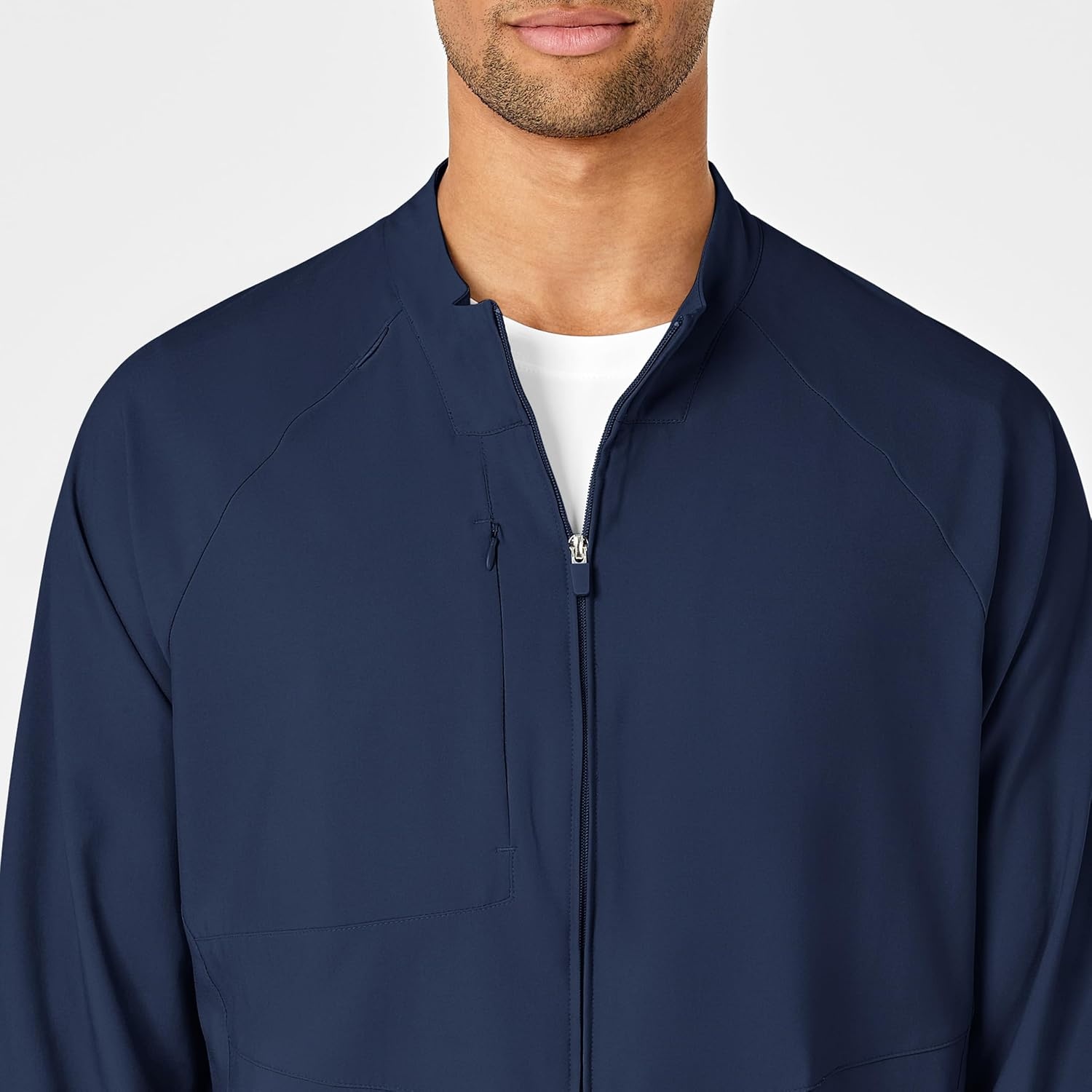 WINK W123 Men’s Zip Front Warm Up Jacket(Navy)