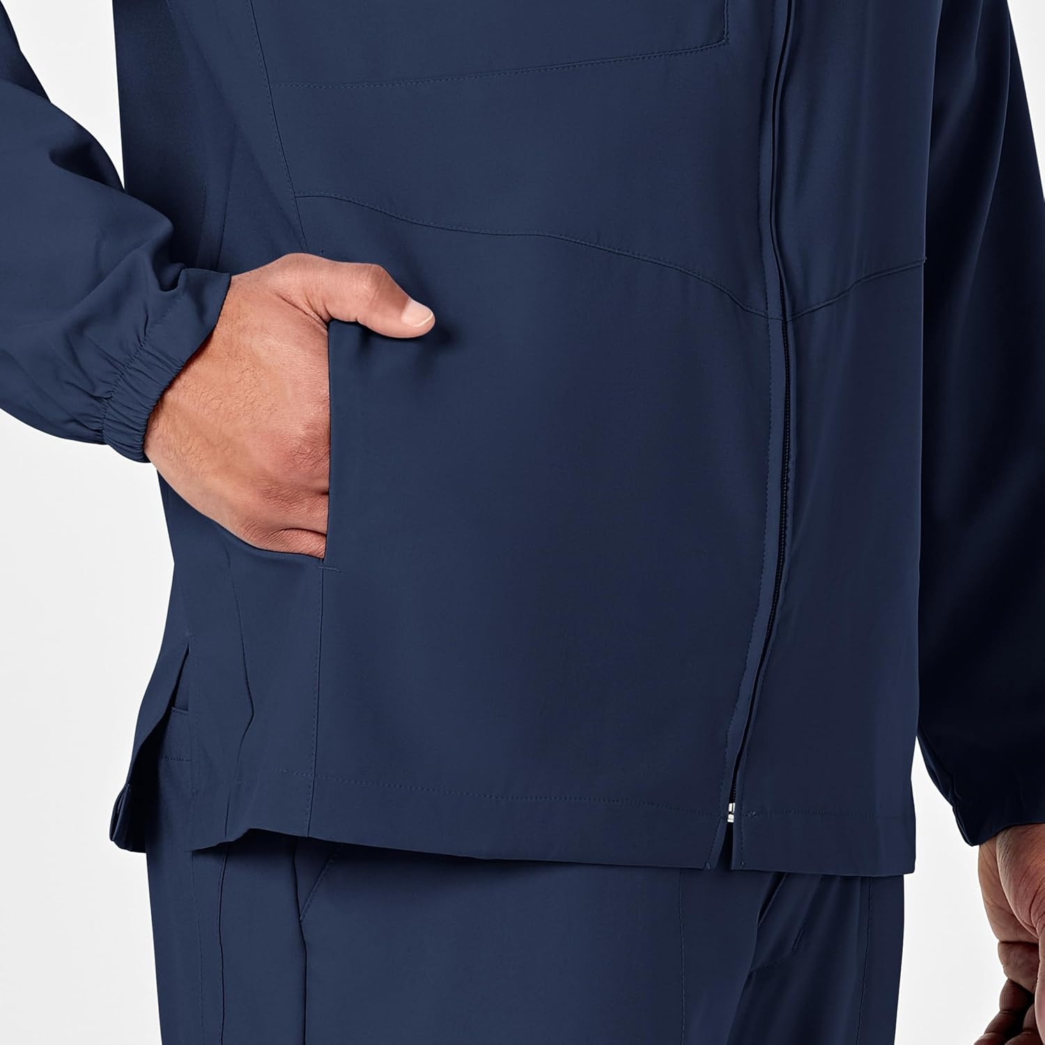 WINK W123 Men’s Zip Front Warm Up Jacket(Navy)