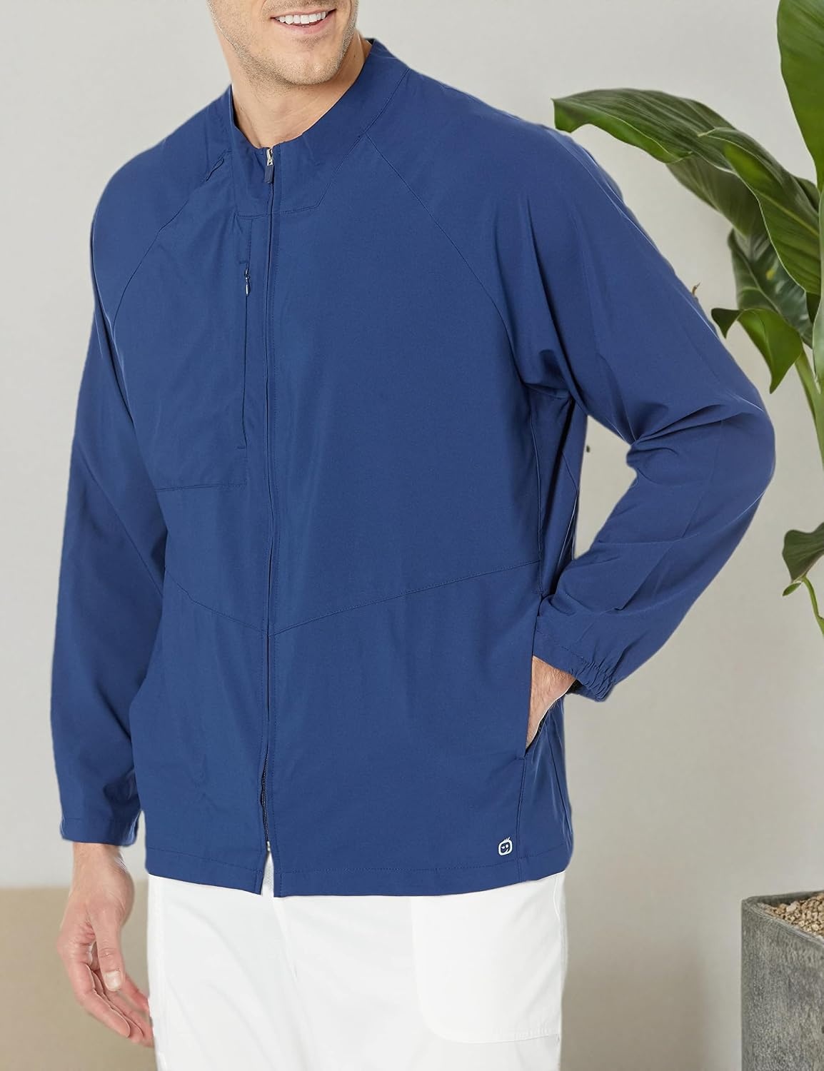 WINK W123 Men’s Zip Front Warm Up Jacket(Navy)