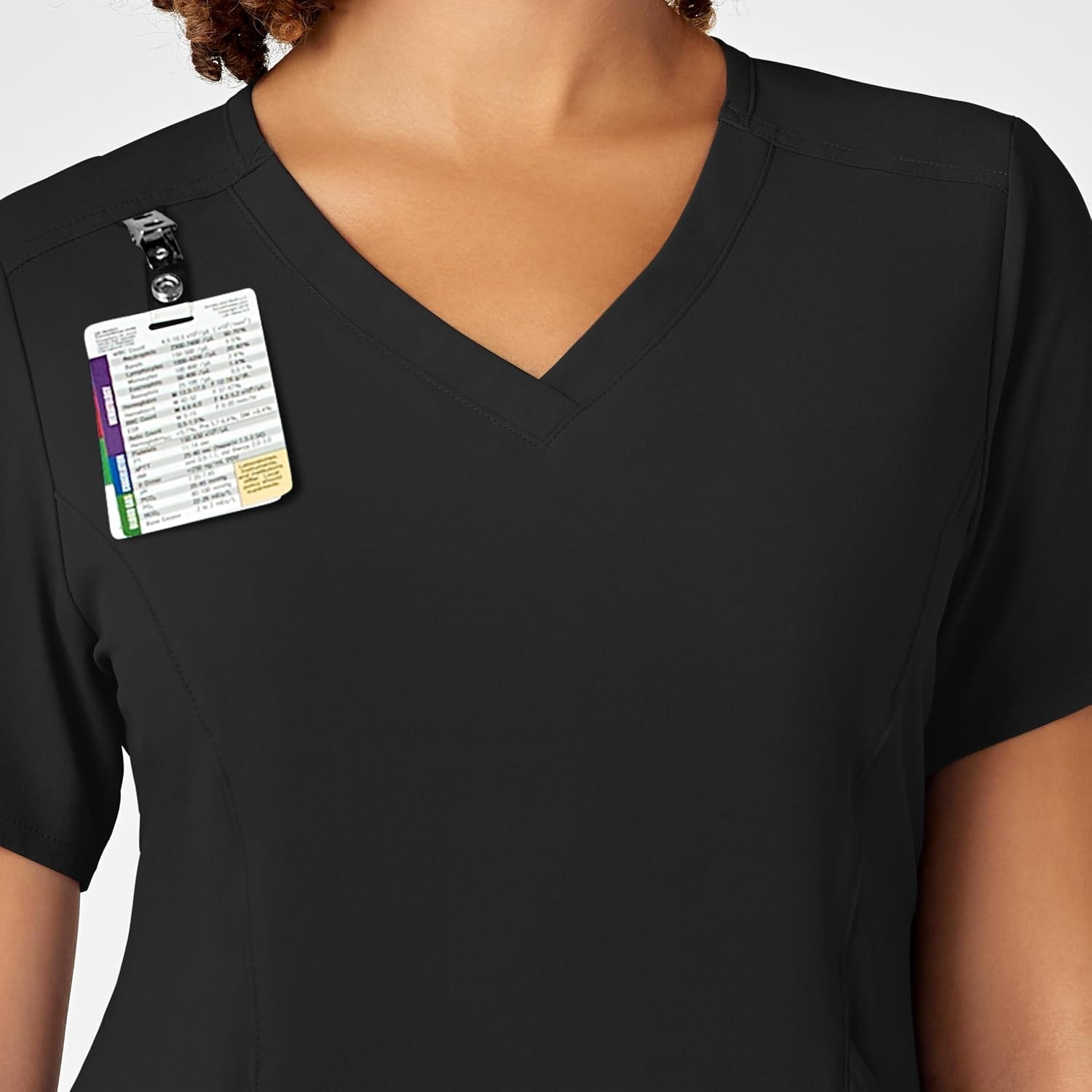 WonderWink Renew Women’s V-Neck Scrub Top, Black, 3X