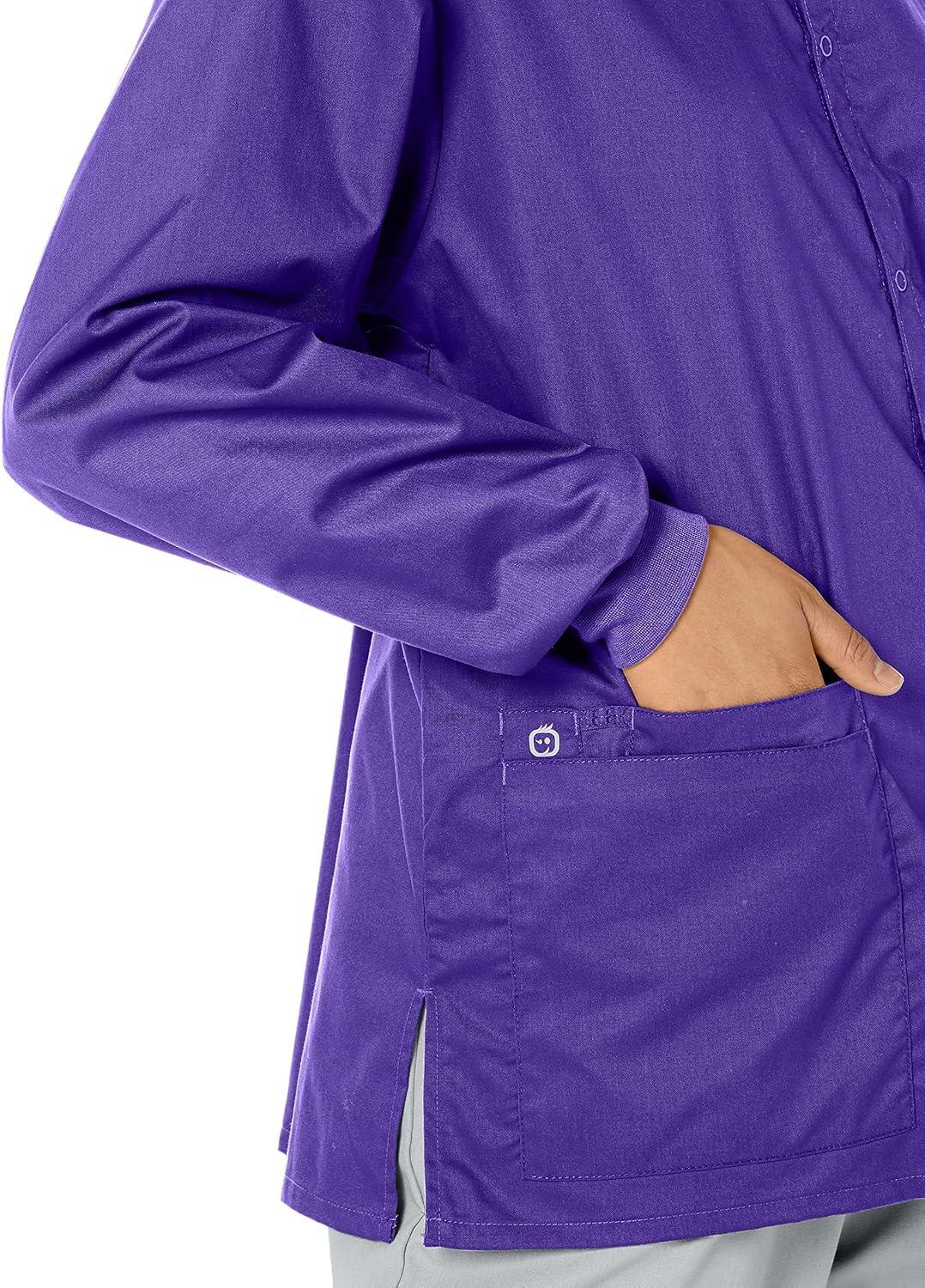WonderWink womens Snap Front Jacket(Grape)