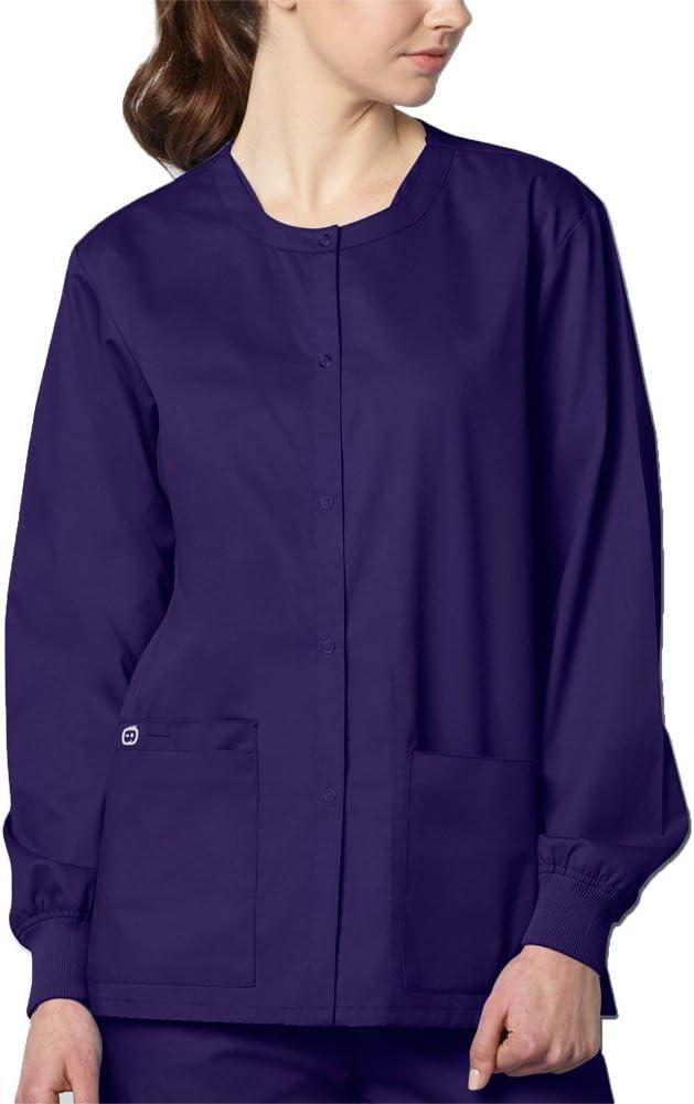 WonderWink womens Snap Front Jacket(Grape)