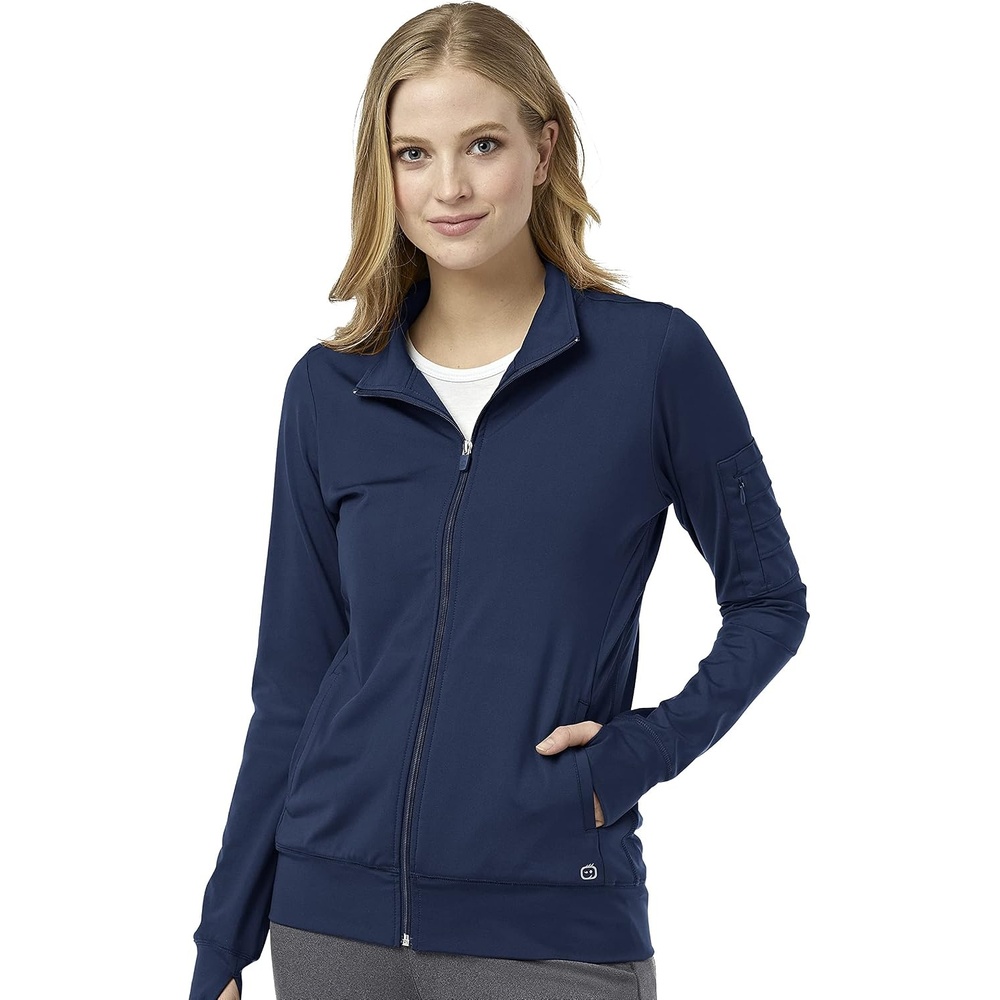 WINK Women’s Women’s Moto Scrub Jacket(Navy)