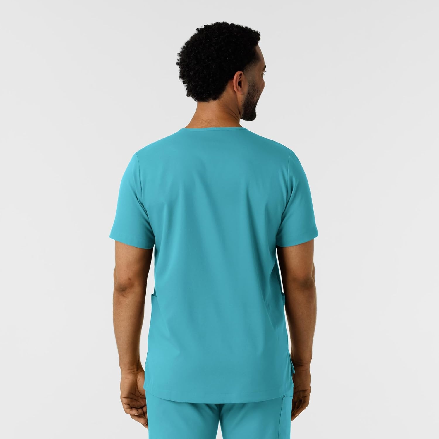 Wink Boundless Men’s Multi Pocket V-Neck Scrub Top(Teal)