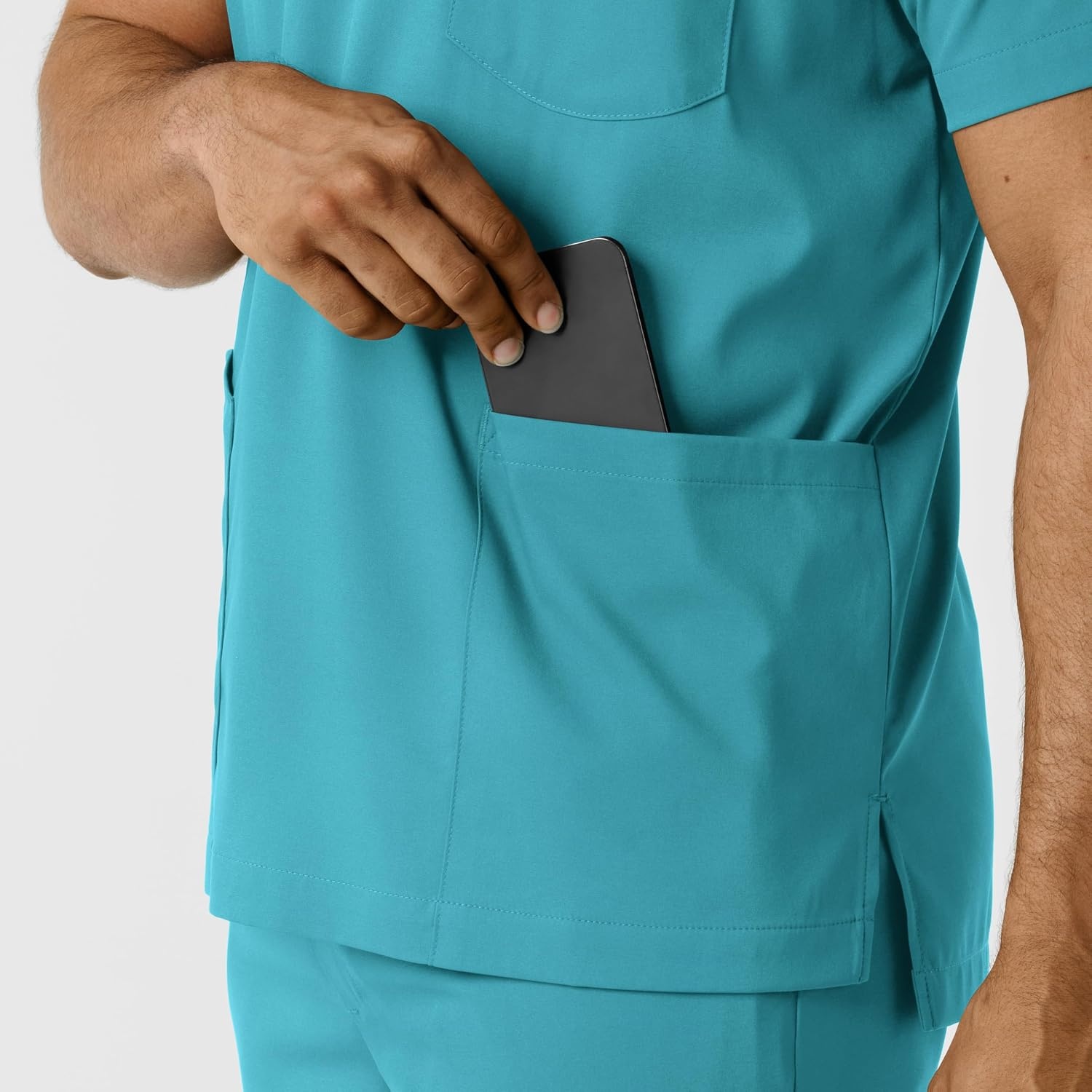 Wink Boundless Men’s Multi Pocket V-Neck Scrub Top(Teal)