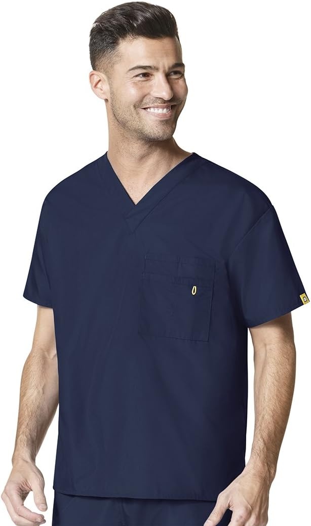 WINK Origins Alpha-Unisex V-Neck Scrub Top, Navy, 2XL