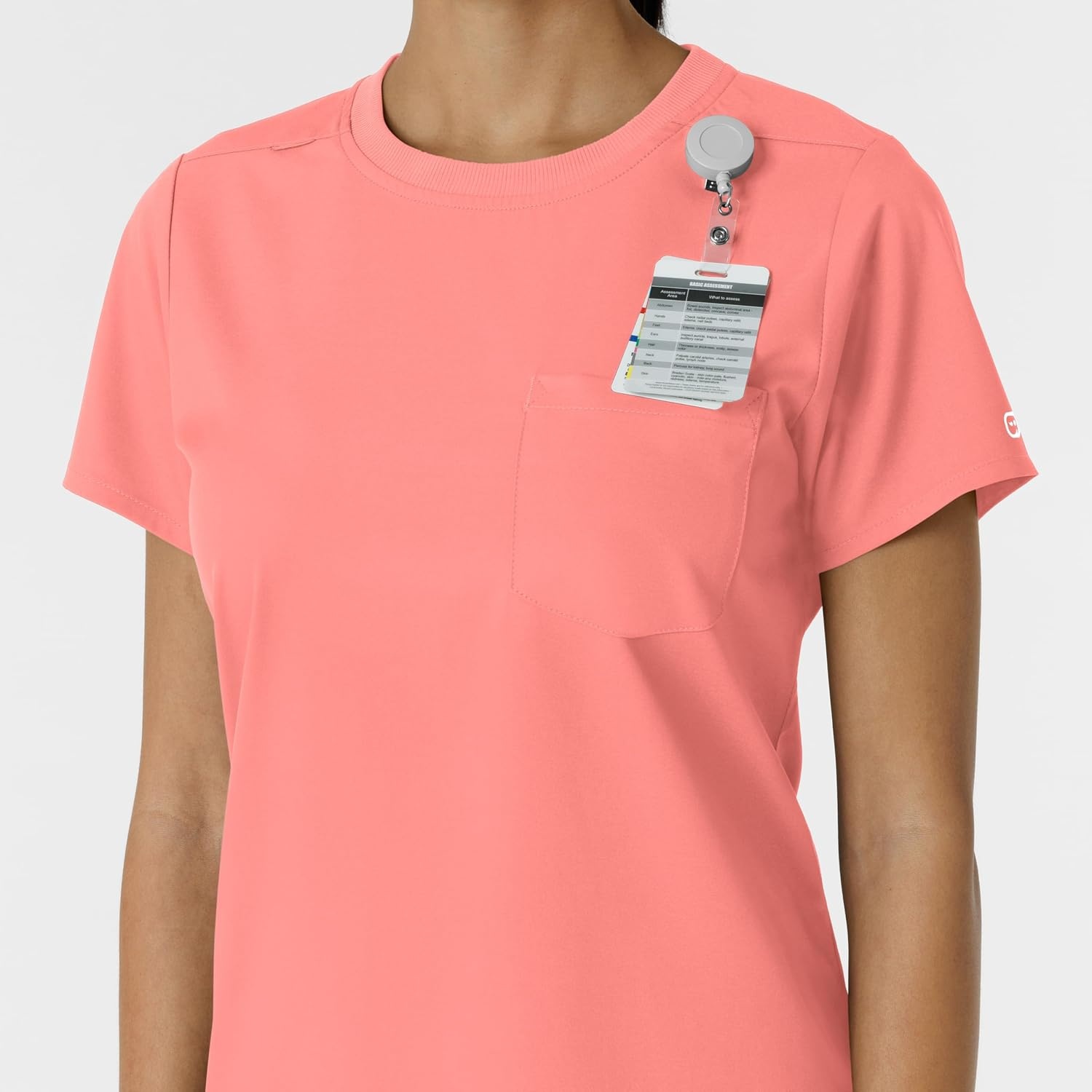 Wink Scrubs for Women, Boundless, Classic Tee with 1 Pocket(Paradise Pink)