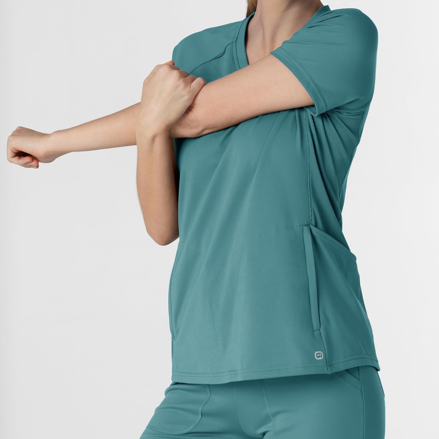 Wink Renew Women’s Flex-n-Reach V-Neck Raglan Scrub Top(Vintage Teal)