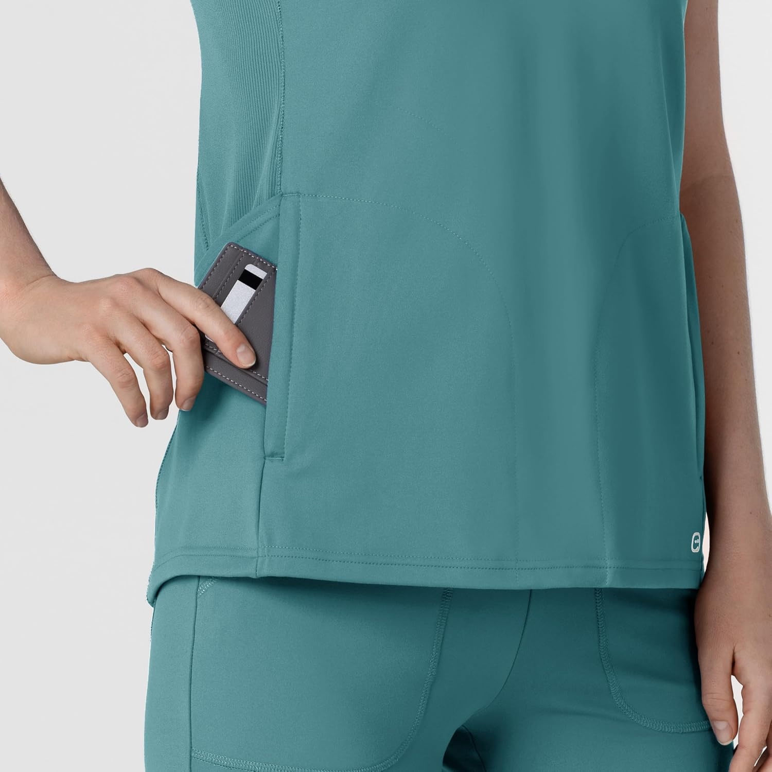 Wink Renew Women’s Flex-n-Reach V-Neck Raglan Scrub Top(Vintage Teal)