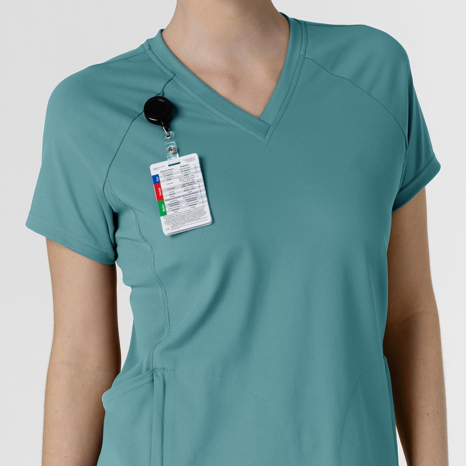 Wink Renew Women’s Flex-n-Reach V-Neck Raglan Scrub Top(Vintage Teal)
