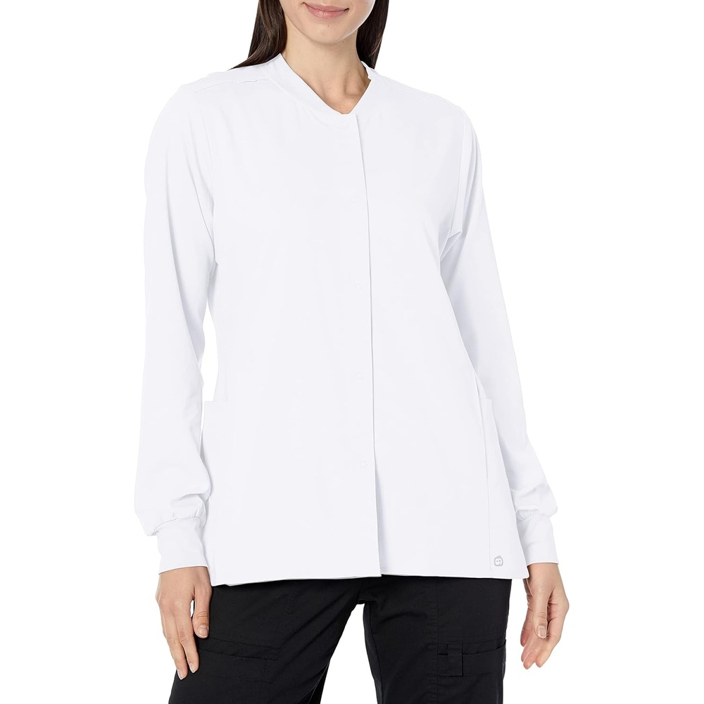 WINK PRO Women’s Snap Front Warm-Up Jacket(White)