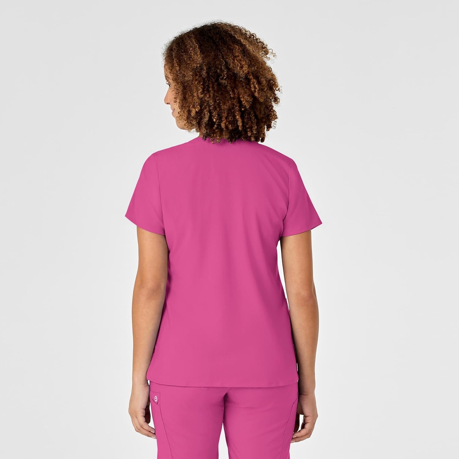 Wink W123 Women’s Mock Wrap Scrub Top(Hot Pink)