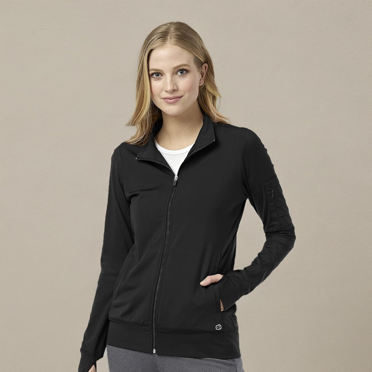 WINK Women’s Women’s Moto Scrub Jacket(Black)