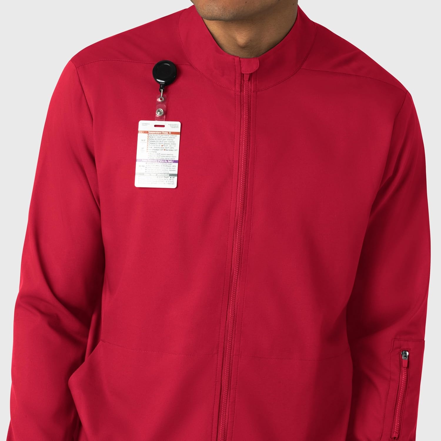 WINK Men’s Men’s Warm Up Scrub Jacket(Red)
