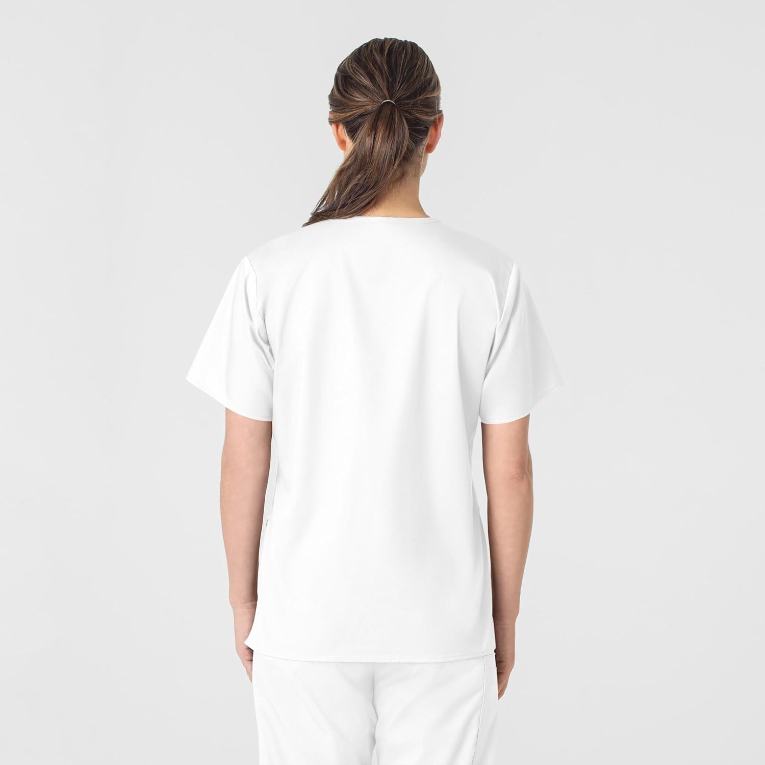 Wink WonderWORK Women’s V-Neck Scrub Top, White, 3XL