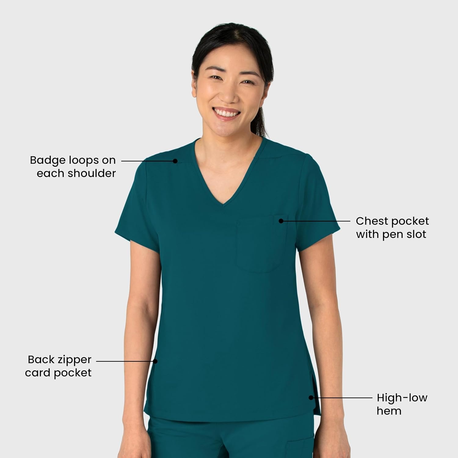 Wink Boundless Women’s Tuck-in Scrub Top(Caribbean Blue)