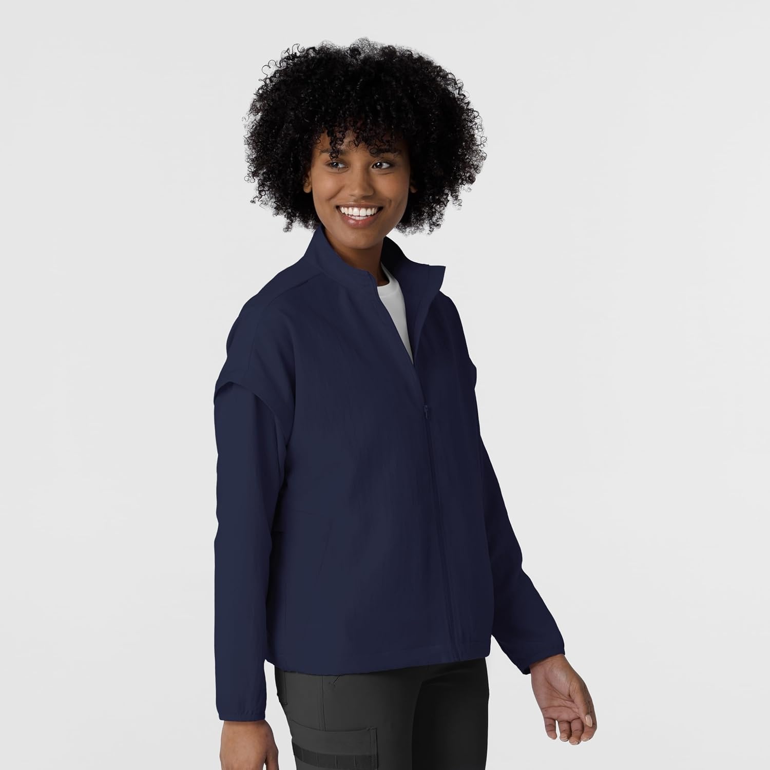 WonderWink Women’s Women’s Breezebreaker Scrub Jacket(Navy)