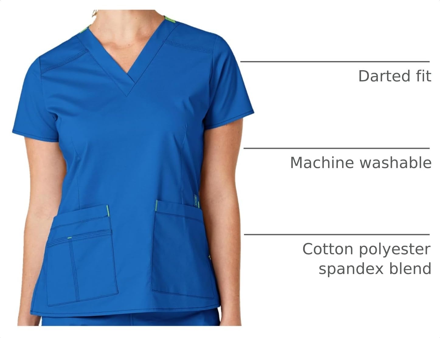 WonderWink Women’s Wonderflex Verity Scrub Top, Royal, Large