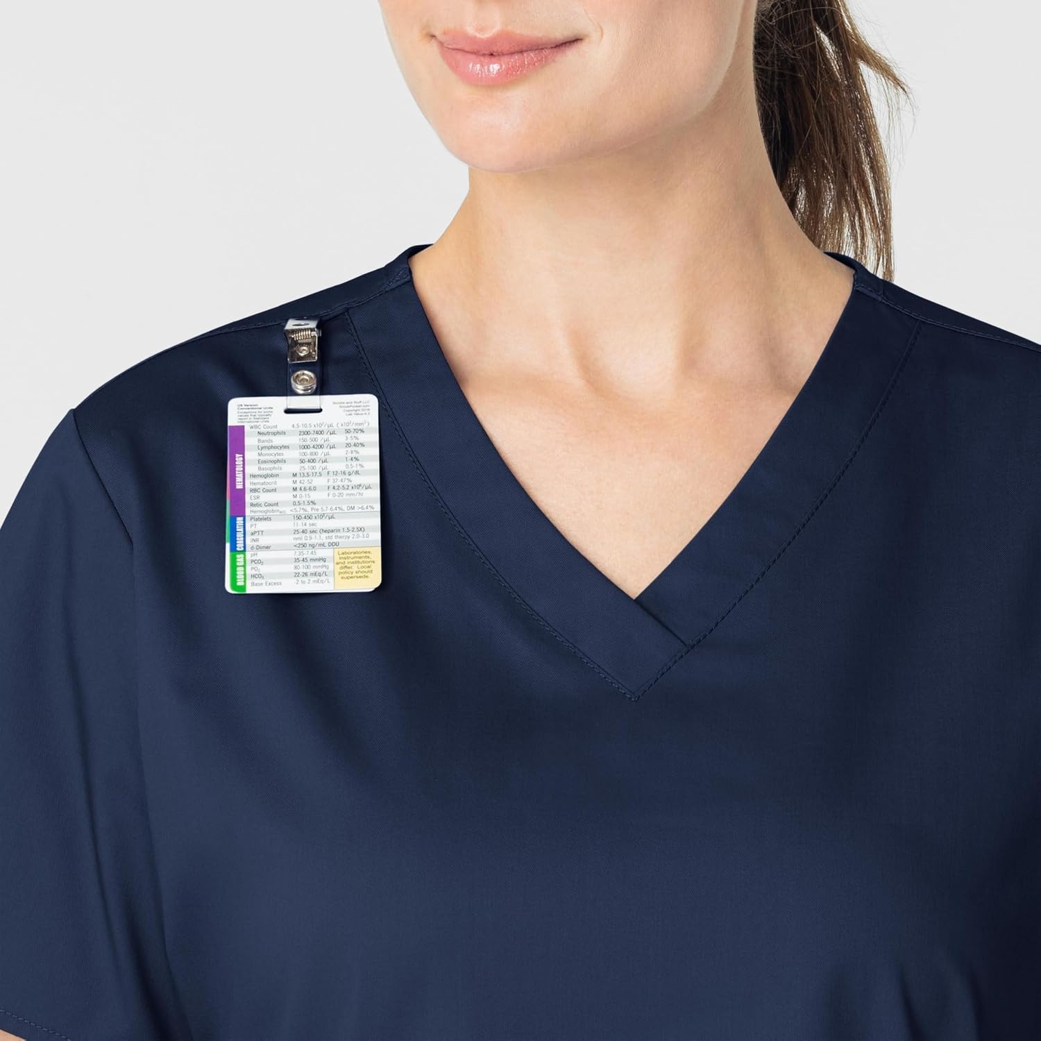 Wink WonderWORK Women’s V-Neck Scrub Top, Navy, 3XL