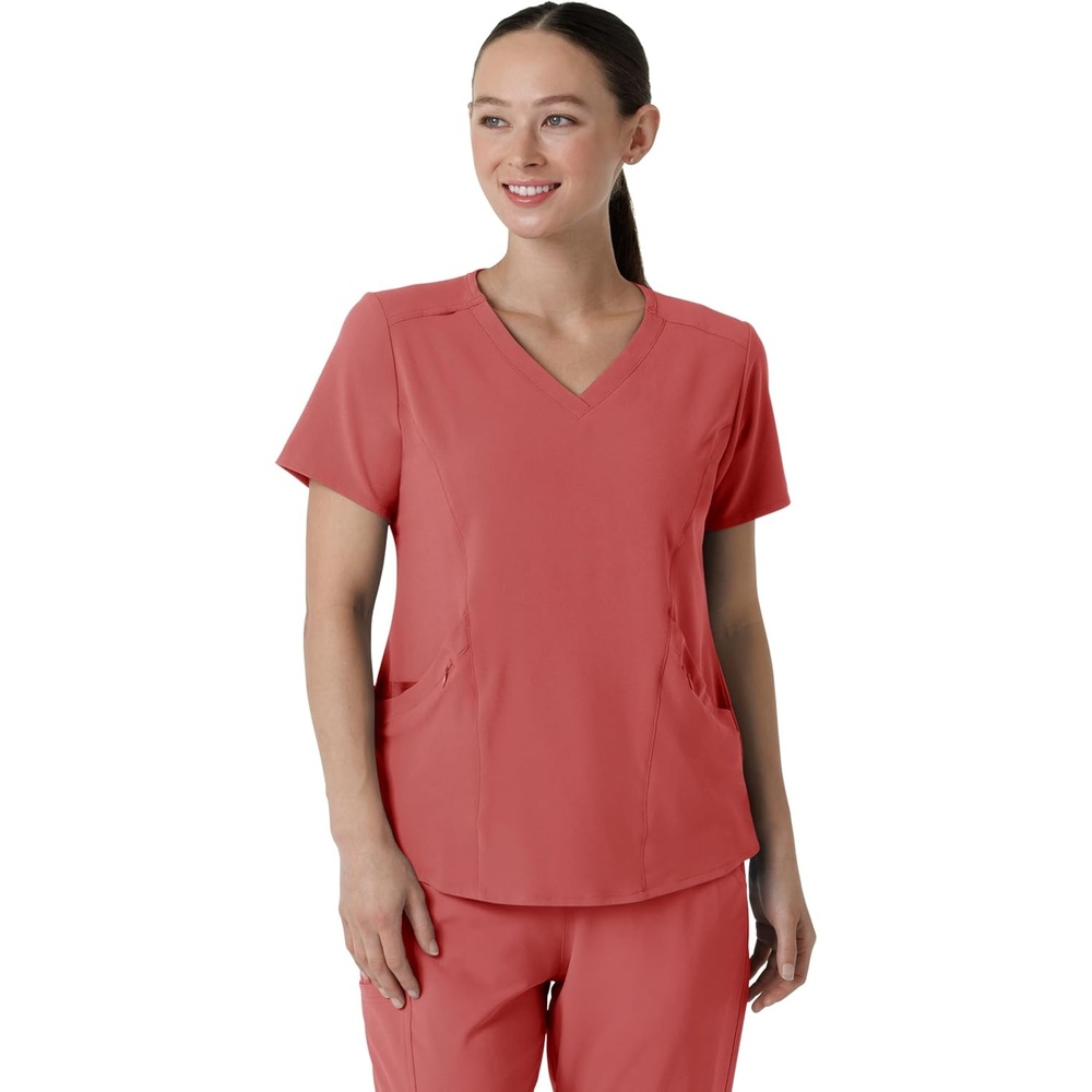 Wink Renew Women’s V-Neck Scrub Top(Mineral Red)