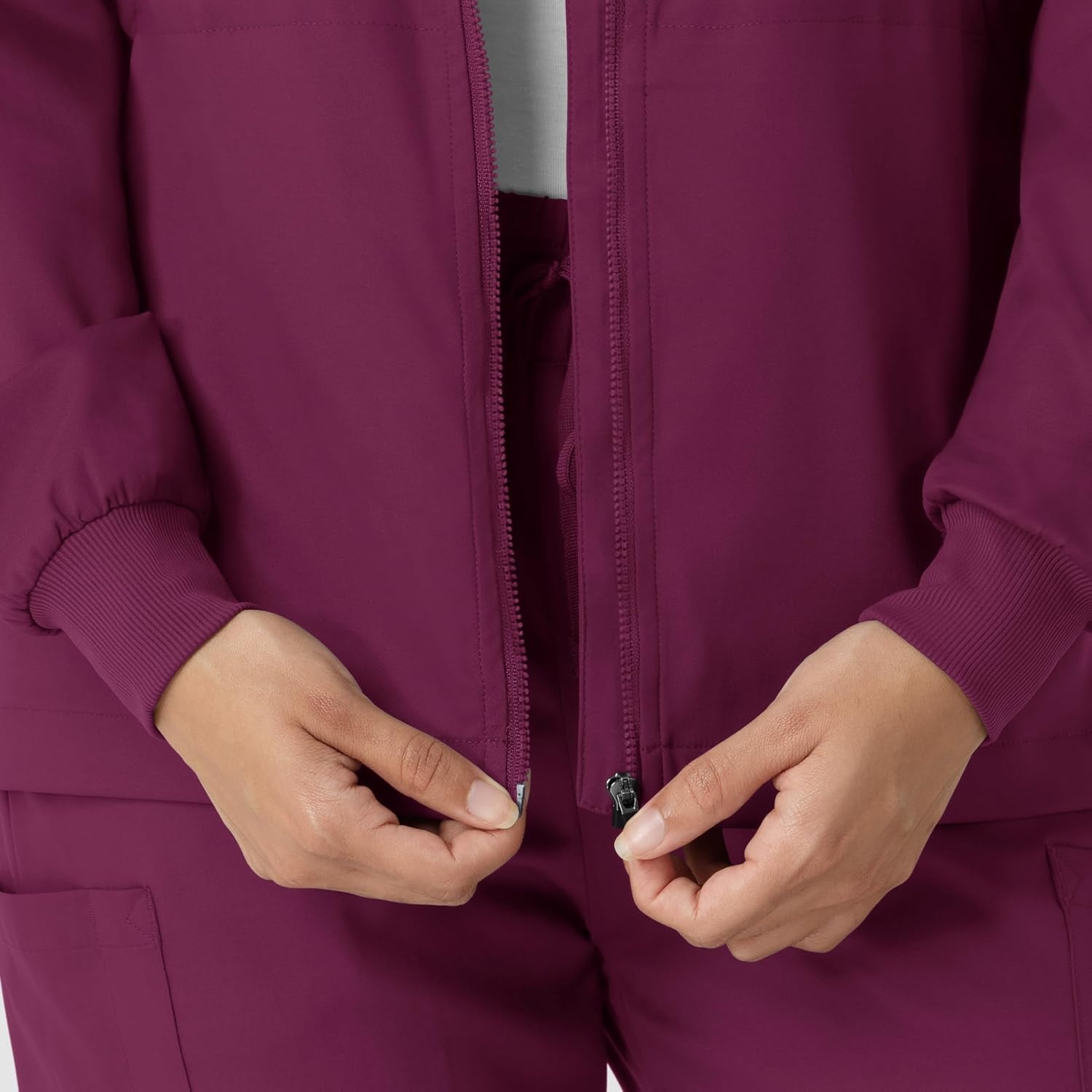 WINK Boundless Women’s Warm Up Scrub Jacket(Wine)