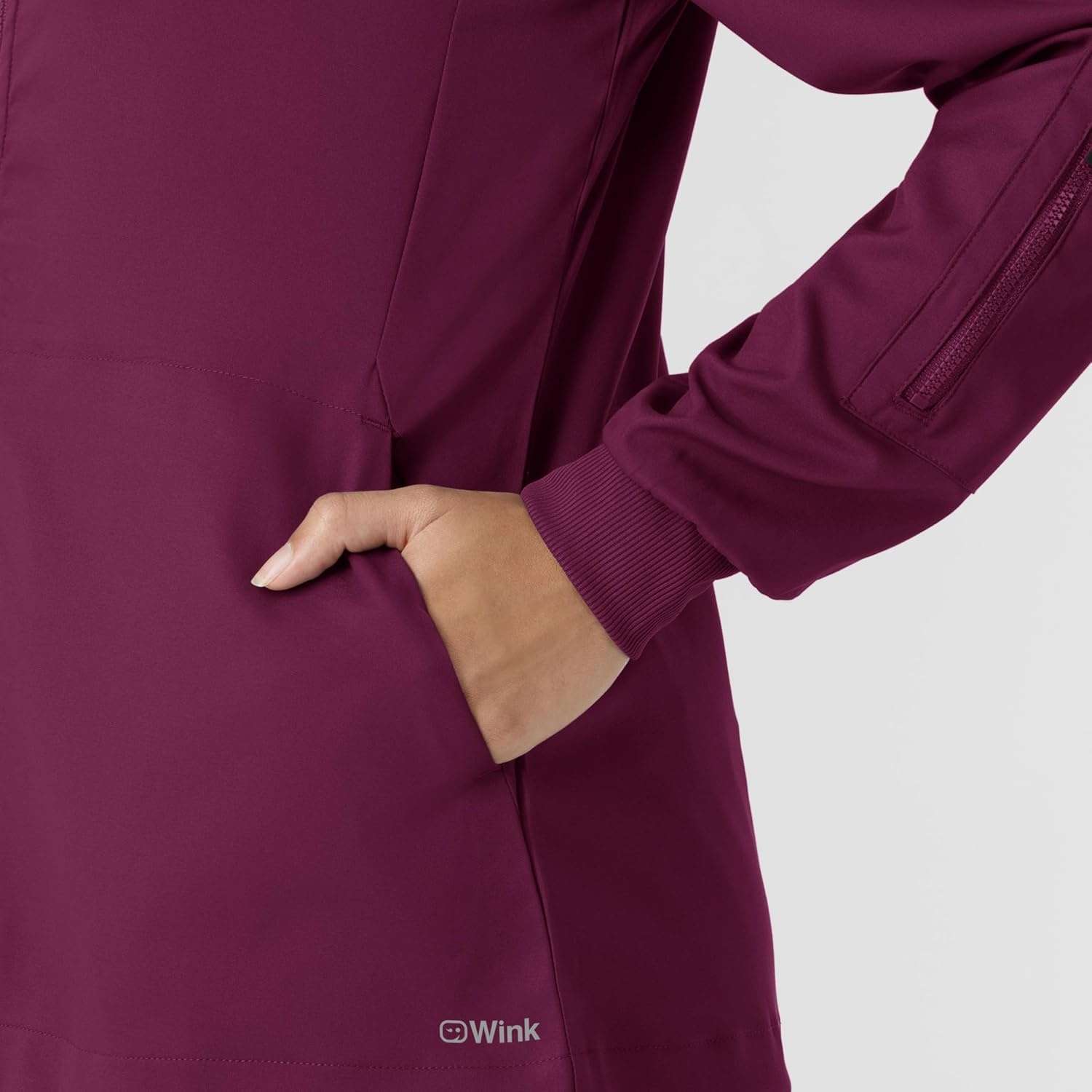 WINK Boundless Women’s Warm Up Scrub Jacket(Wine)