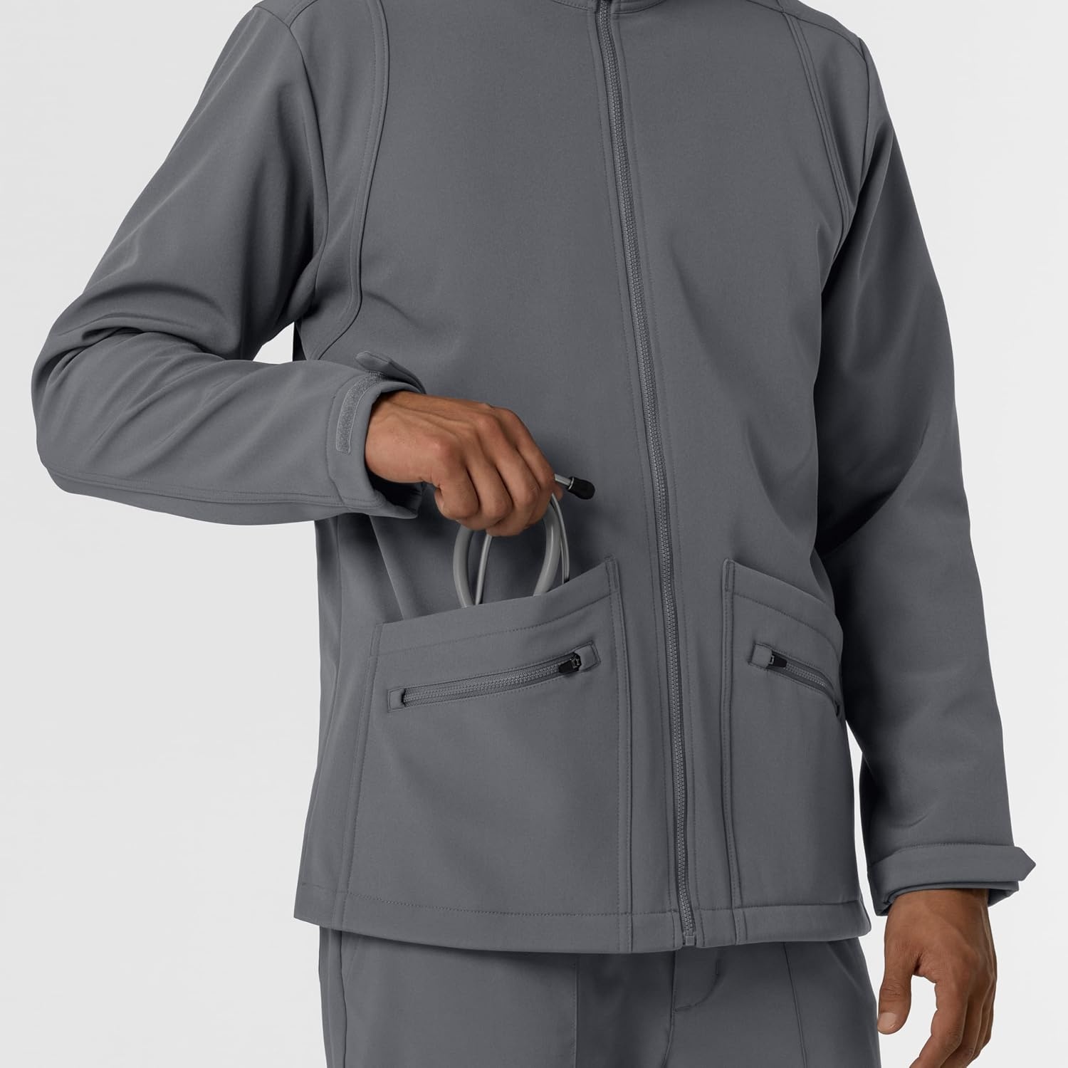 WINK Men’s Men’s Soft Shell Scrub Jacket(Pewter)