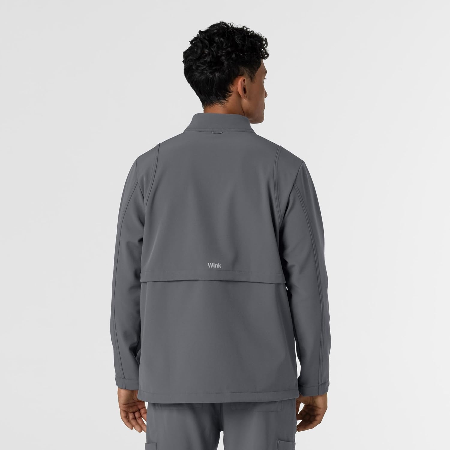 WINK Men’s Men’s Soft Shell Scrub Jacket(Pewter)