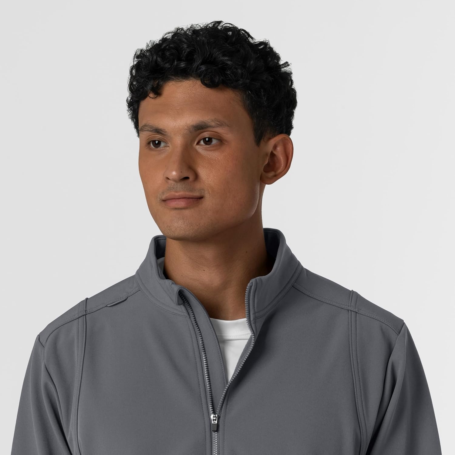 WINK Men’s Men’s Soft Shell Scrub Jacket(Pewter)