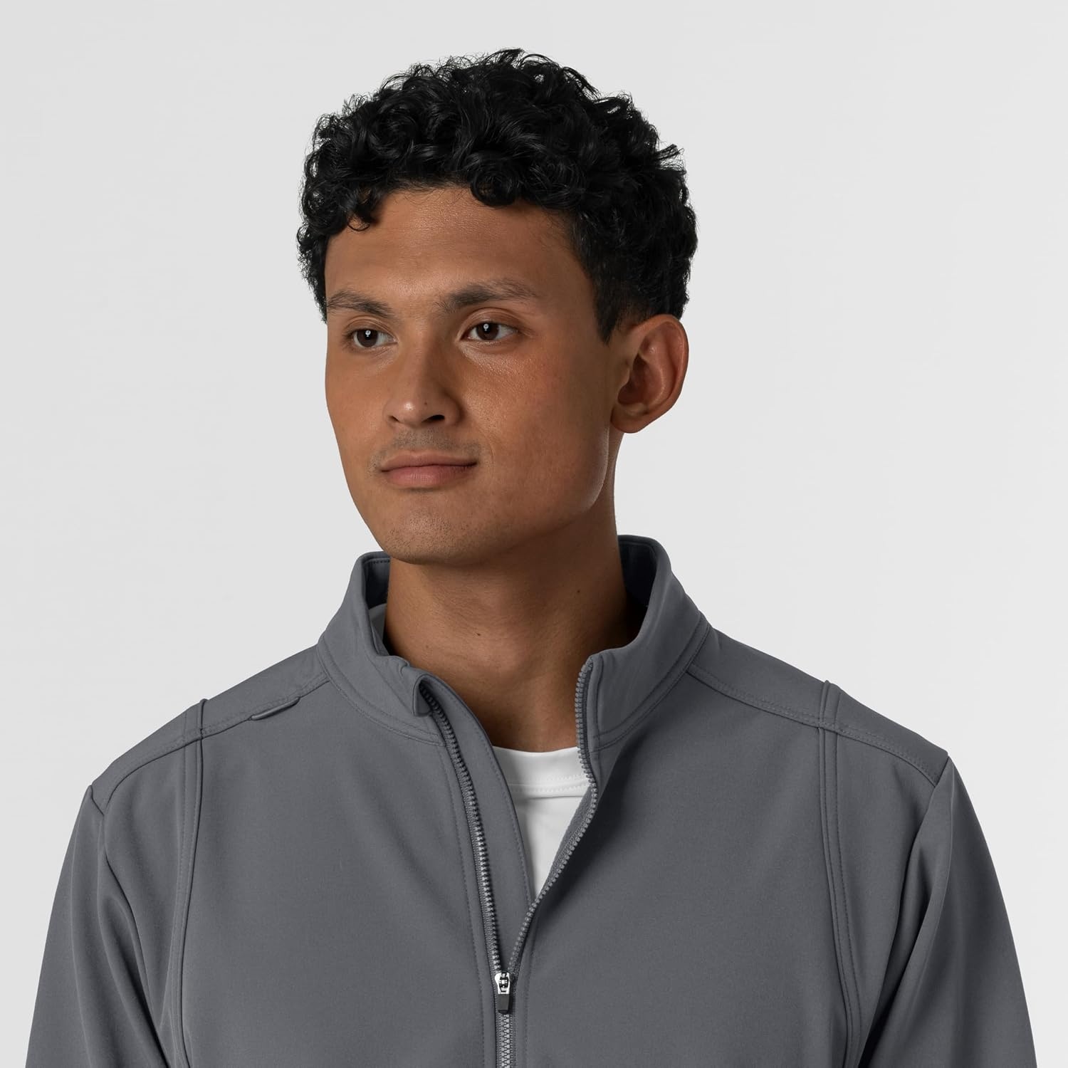 WINK Men’s Men’s Soft Shell Scrub Jacket(Pewter)