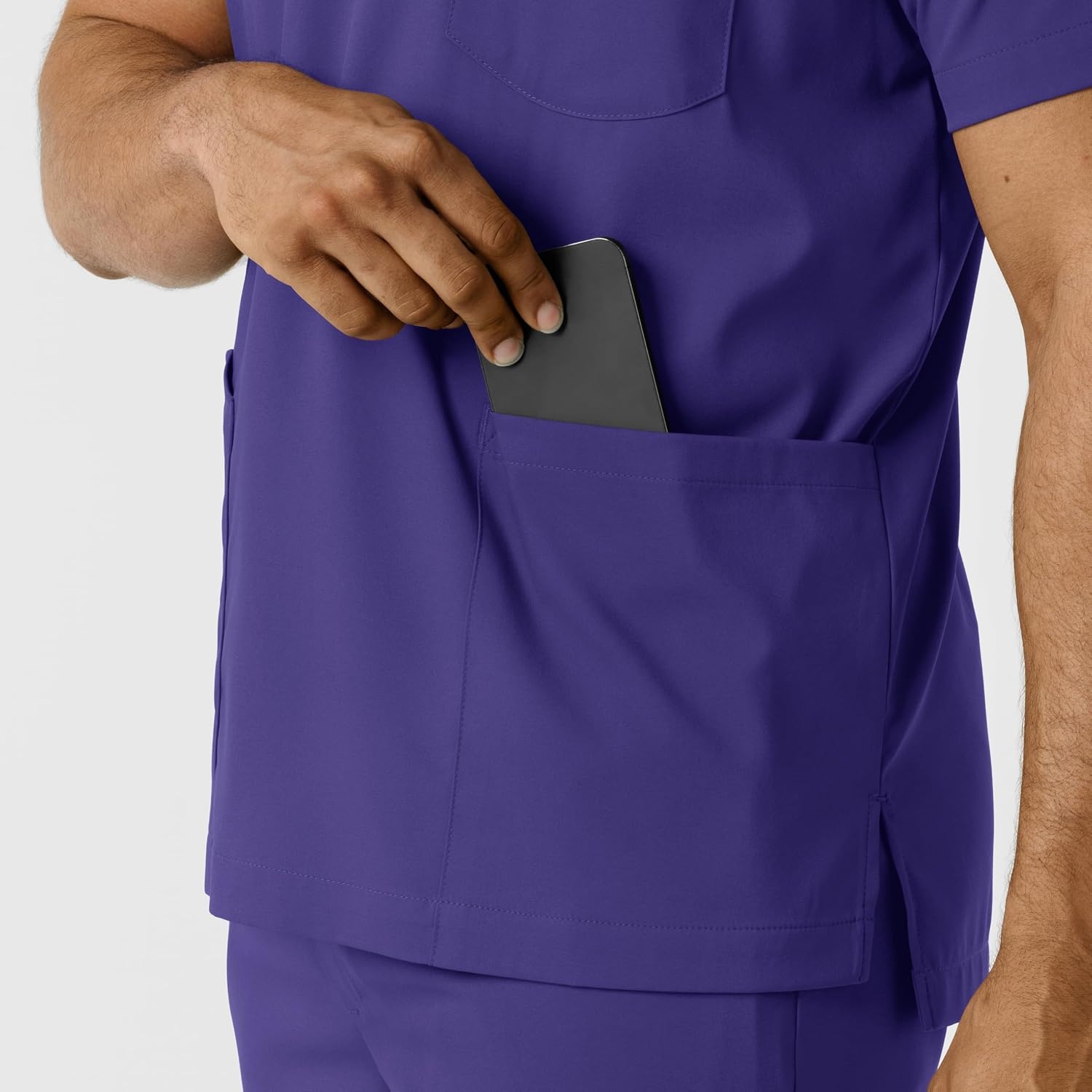 Wink Boundless Men’s Multi Pocket V-Neck Scrub Top(Grape)